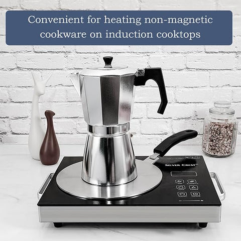 ACTIV CUISINE stainless-steel induction adapter evenly transfers heat to pots