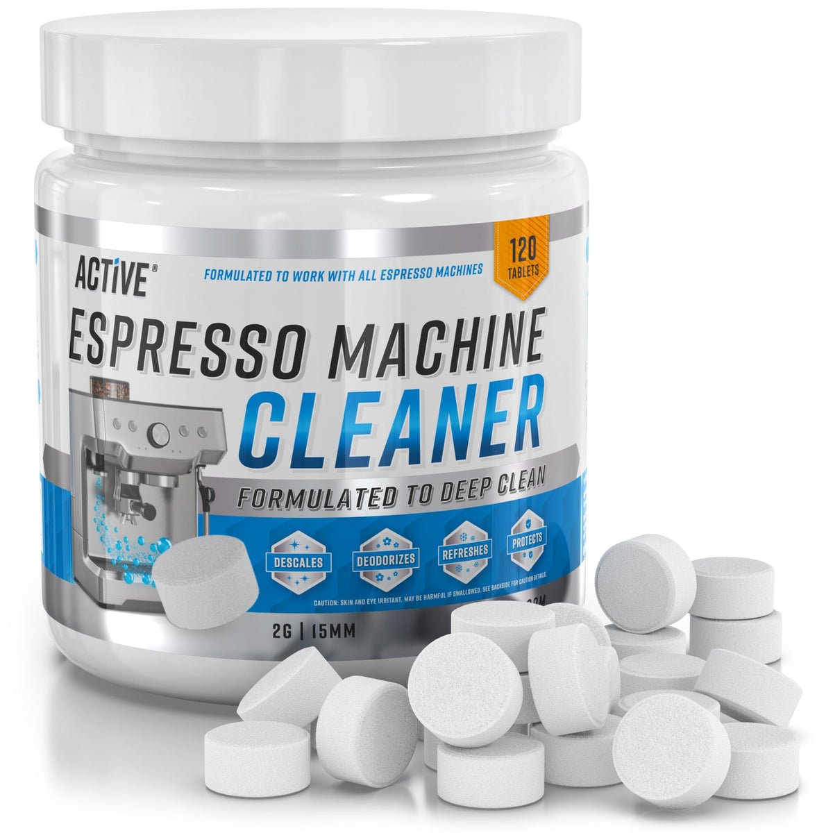 ACTIVE espresso cleaning tablets 120-pack for backflush and decalcification