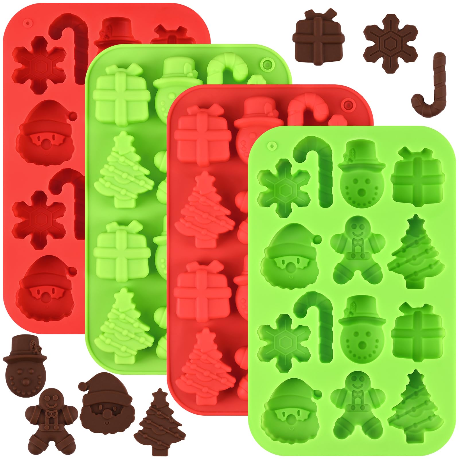 Actvty Christmas silicone mold 14-cavity set for quick holiday chocolates and treats.