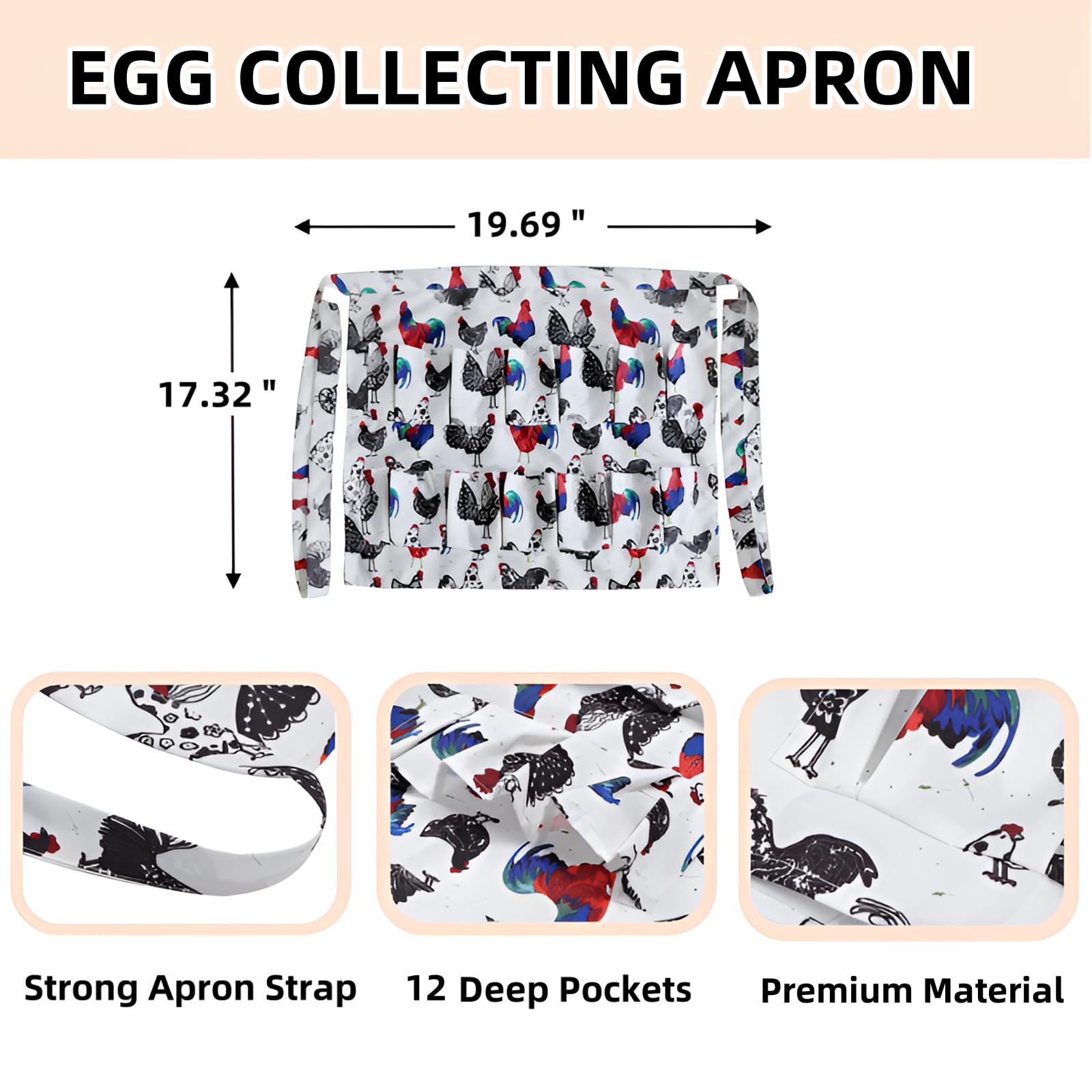 ACUDUDOMA 7-pocket egg basket keeps eggs protected during collection