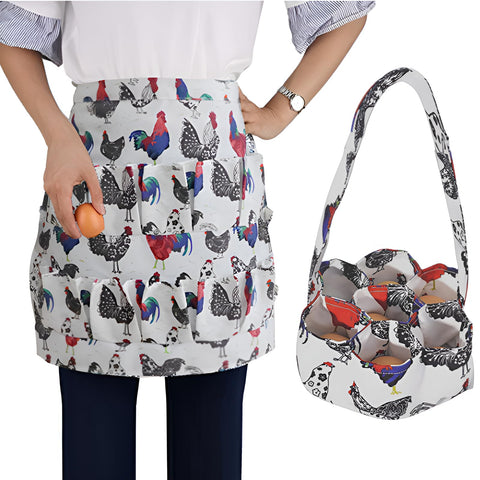 ACUDUDOMA egg collecting apron with chick design for safe egg gathering