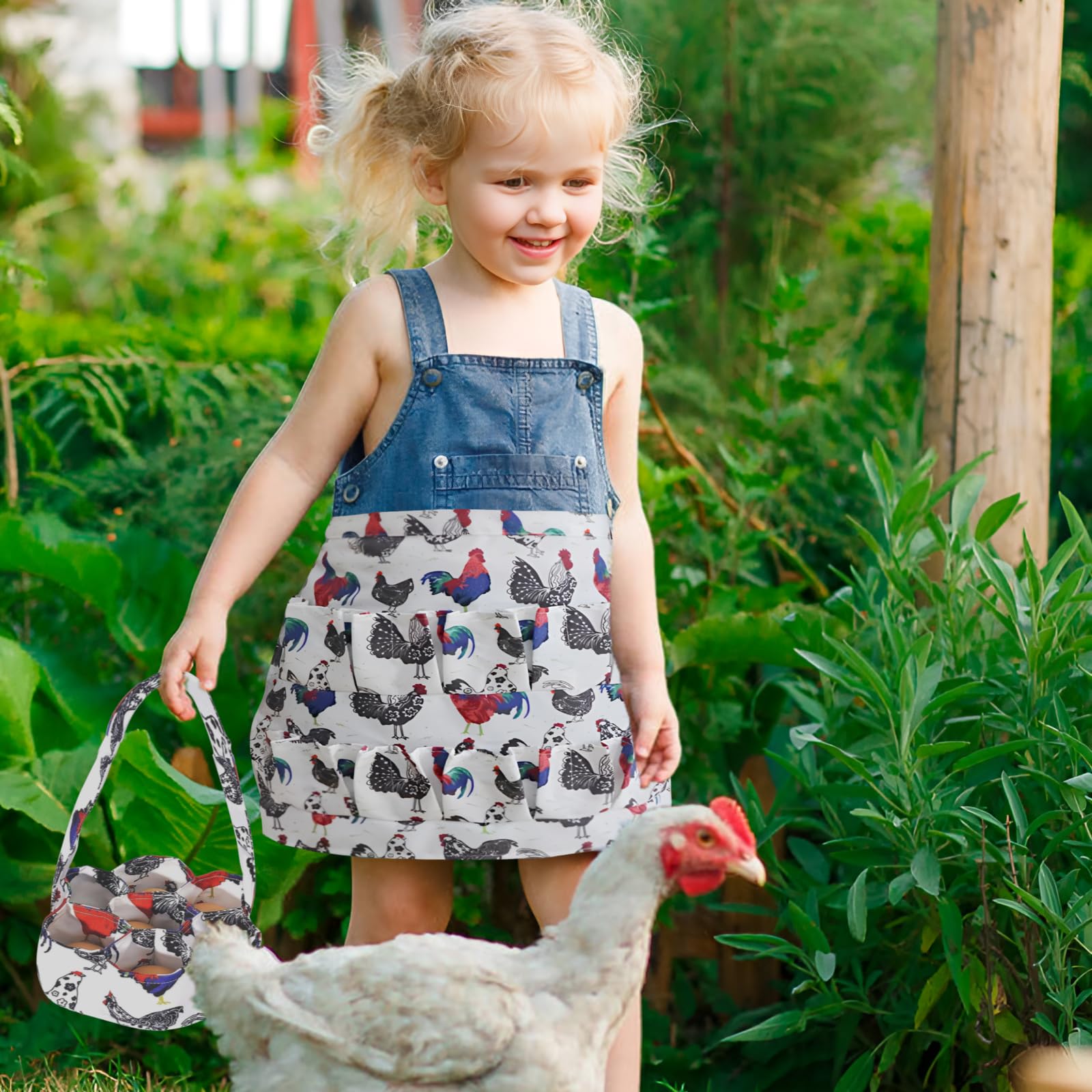 ACUDUDOMA 12-pocket apron pockets keep eggs organized and secure