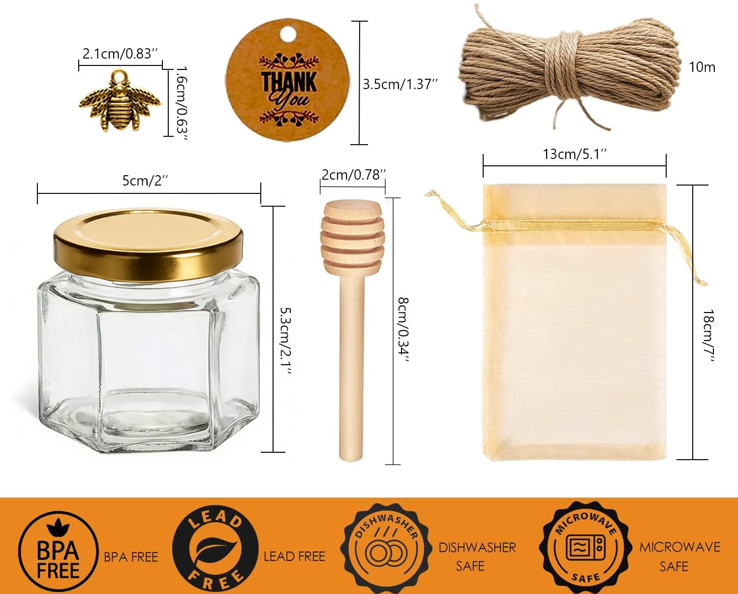 Adabocute wood dipper included with the honey jar for precise drizzle