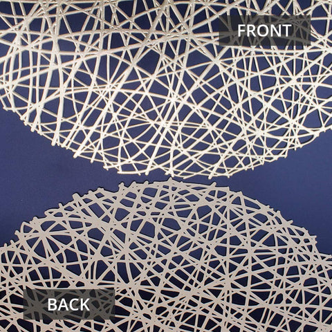 AdasBridal vinyl placemats are easy to wipe clean.