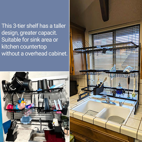 ADBIU over-sink dish rack snap-on design secures quickly for easy setup.