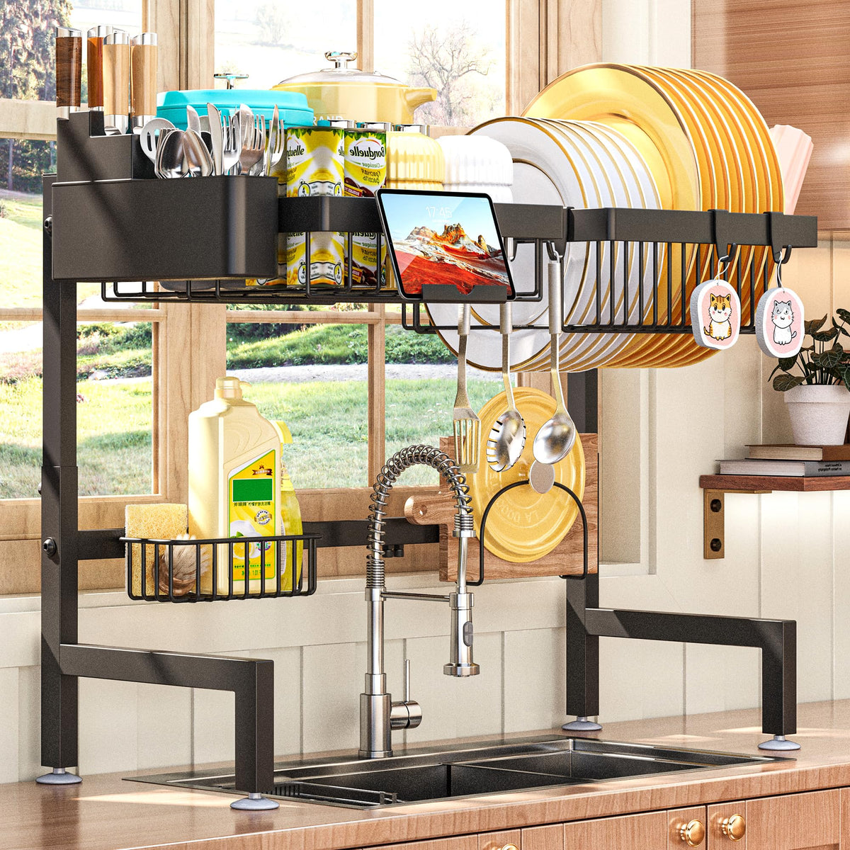 ADBIU over-the-sink drying rack with snap-on design for flexible setup.