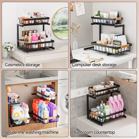 ADBIU Under Sink Organizer height range 13.2 to 17.2 inches suits tall items