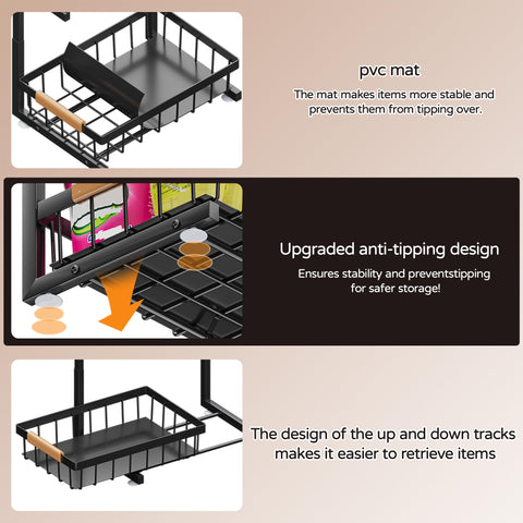 ADBIU Under Sink Organizer metal construction with black finish for durable daily use