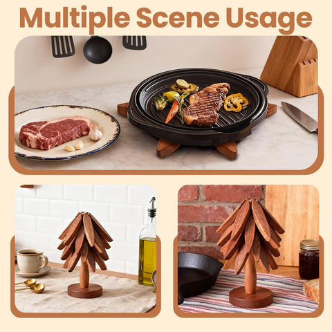 ADDSSFUBAO Christmas-tree-style storage saves space in kitchen.