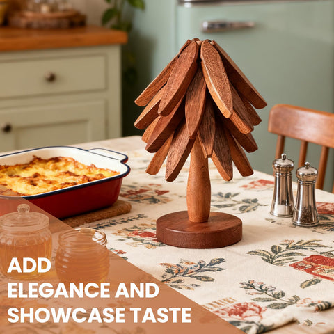 ADDSSFUBAO wooden-trivet unfolding design demonstrates gravity-assisted setup after removal.