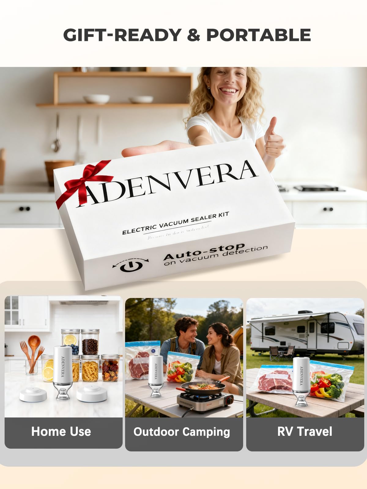 ADENVERA kraft gift box packaging for a stylish, ready-to-gift presentation.