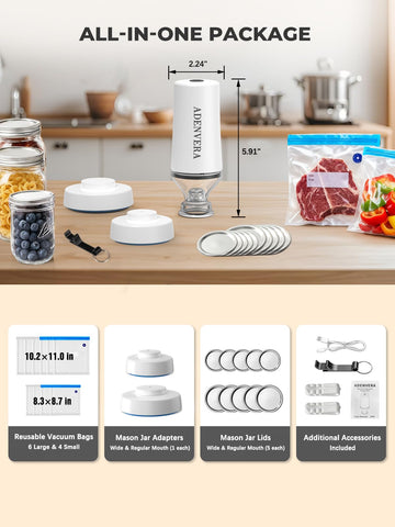 ADENVERA reusable bags keep foods fresh longer and reduce waste.