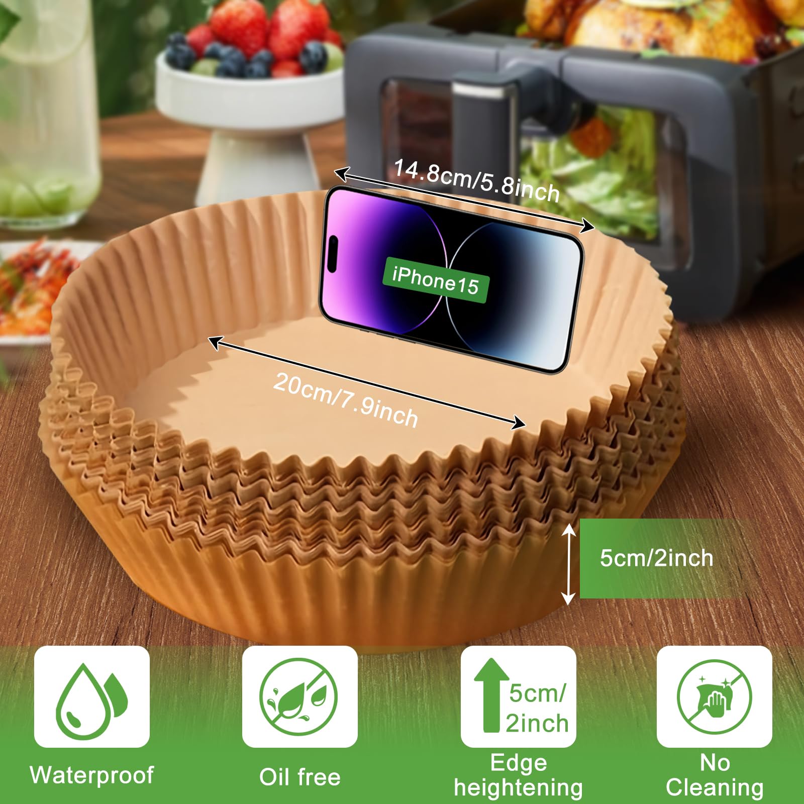 Adhjito non-stick parchment liner provides effortless food release and cleaner cookware.