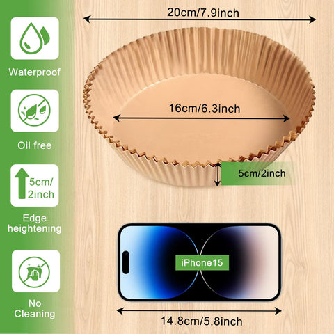 Adhjito non-stick parchment for air fryer, effortless food release.
