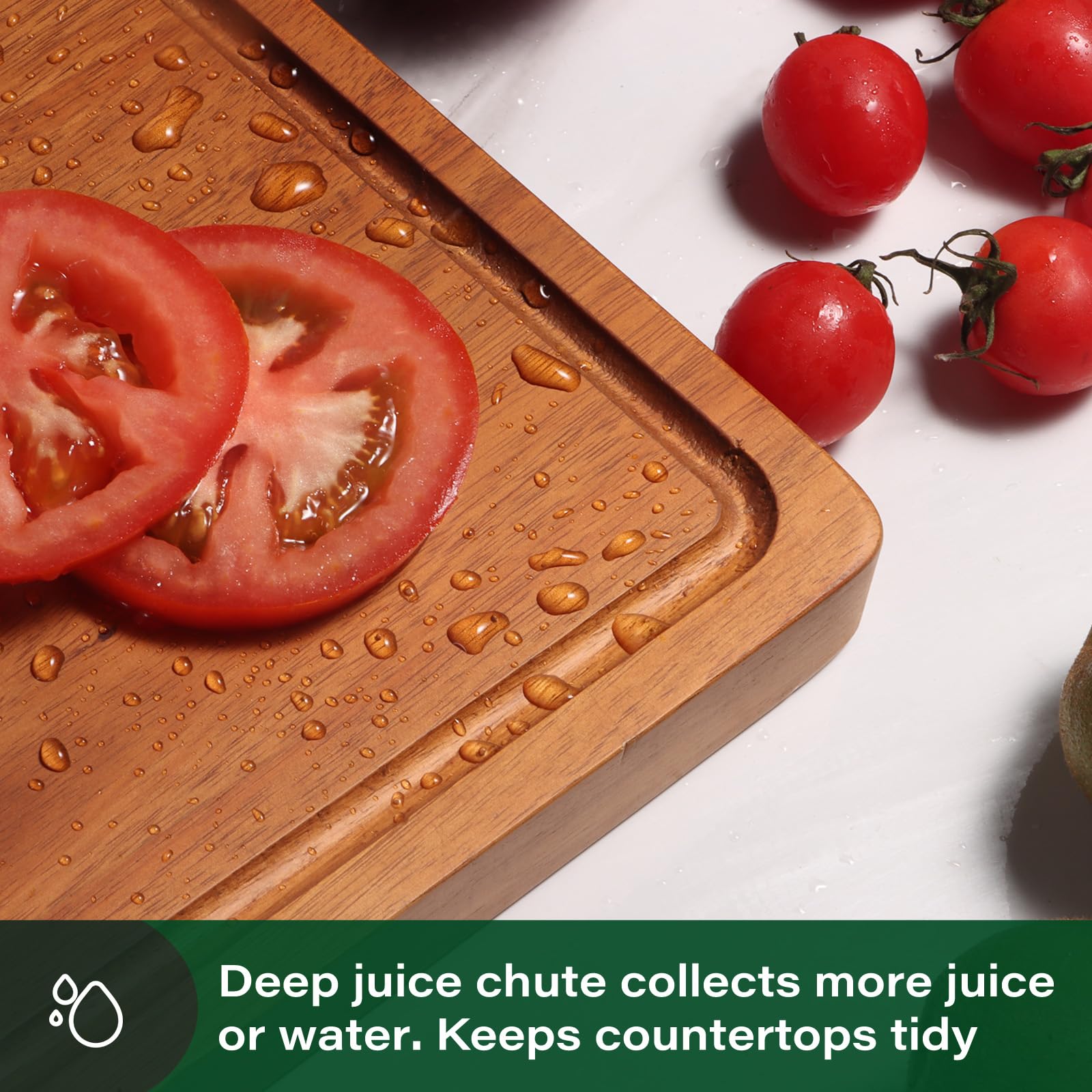 ADMKERS acacia cutting board, dual-sided design for separate prep tasks