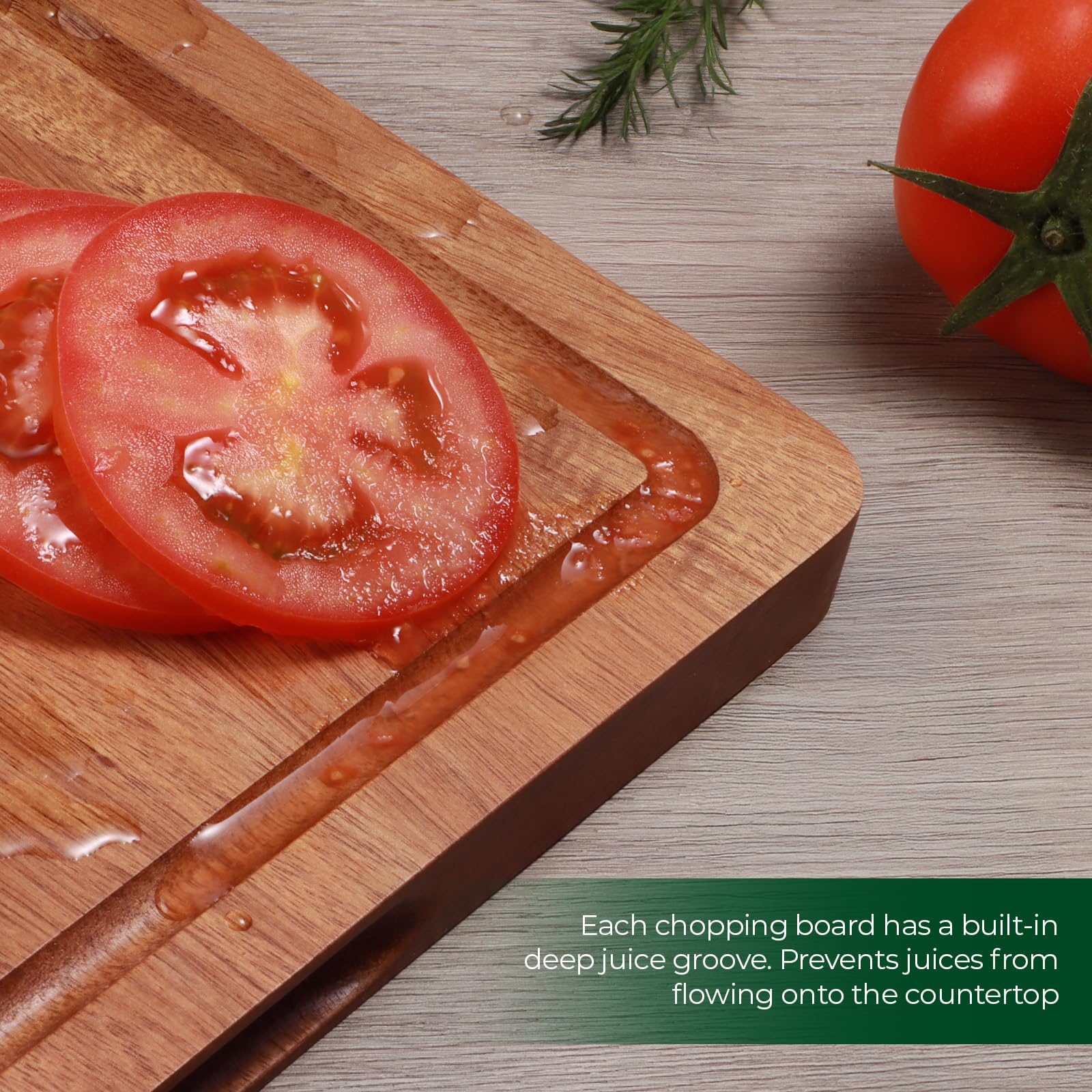 ADMKERS acacia cutting board hidden handles tray mode for serving