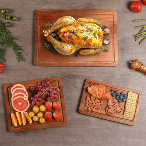 ADMKERS acacia cutting board set storage idea for countertop organization