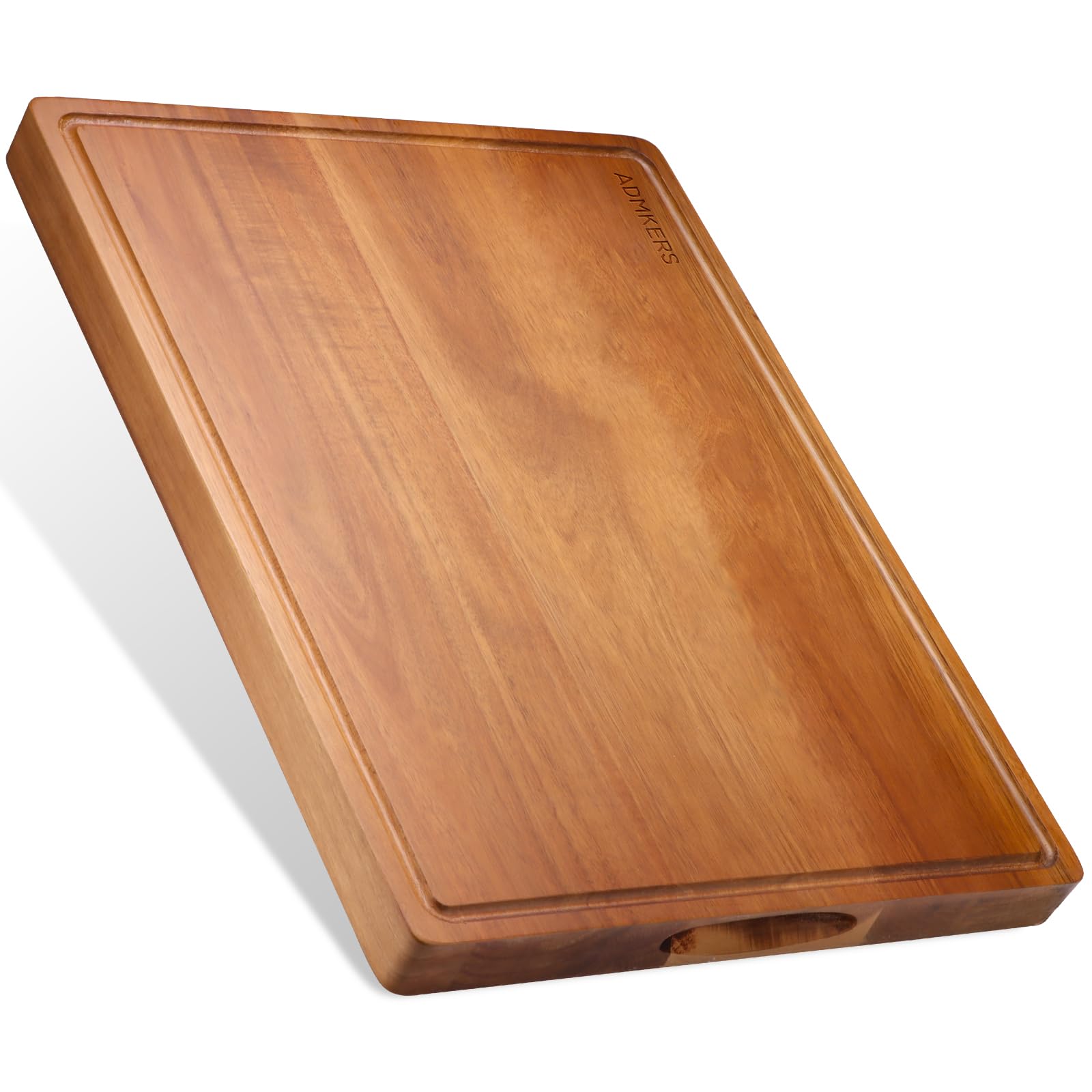 ADMKERS acacia cutting board, top view showing ample prep space and durability