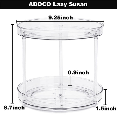 Adoco bathroom countertop organization clear turntable keeps items visible.