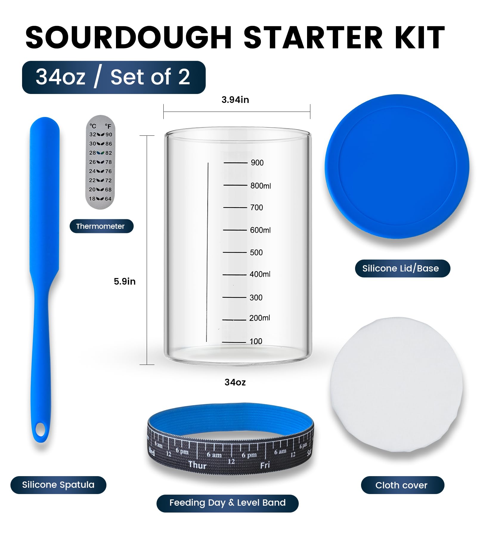 Elastic feeding bands show days to track feeding schedule