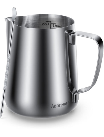 Adorever milk frothing pitcher 20oz ready for foaming milk at home