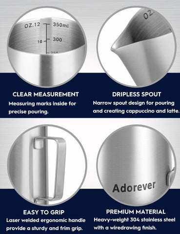 12oz capacity of Adorever pitcher suited for single or multiple servings