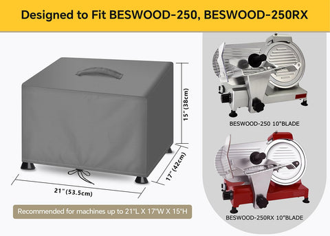 Adortec dust cover bottom drawstring secures the slicer base for neat storage