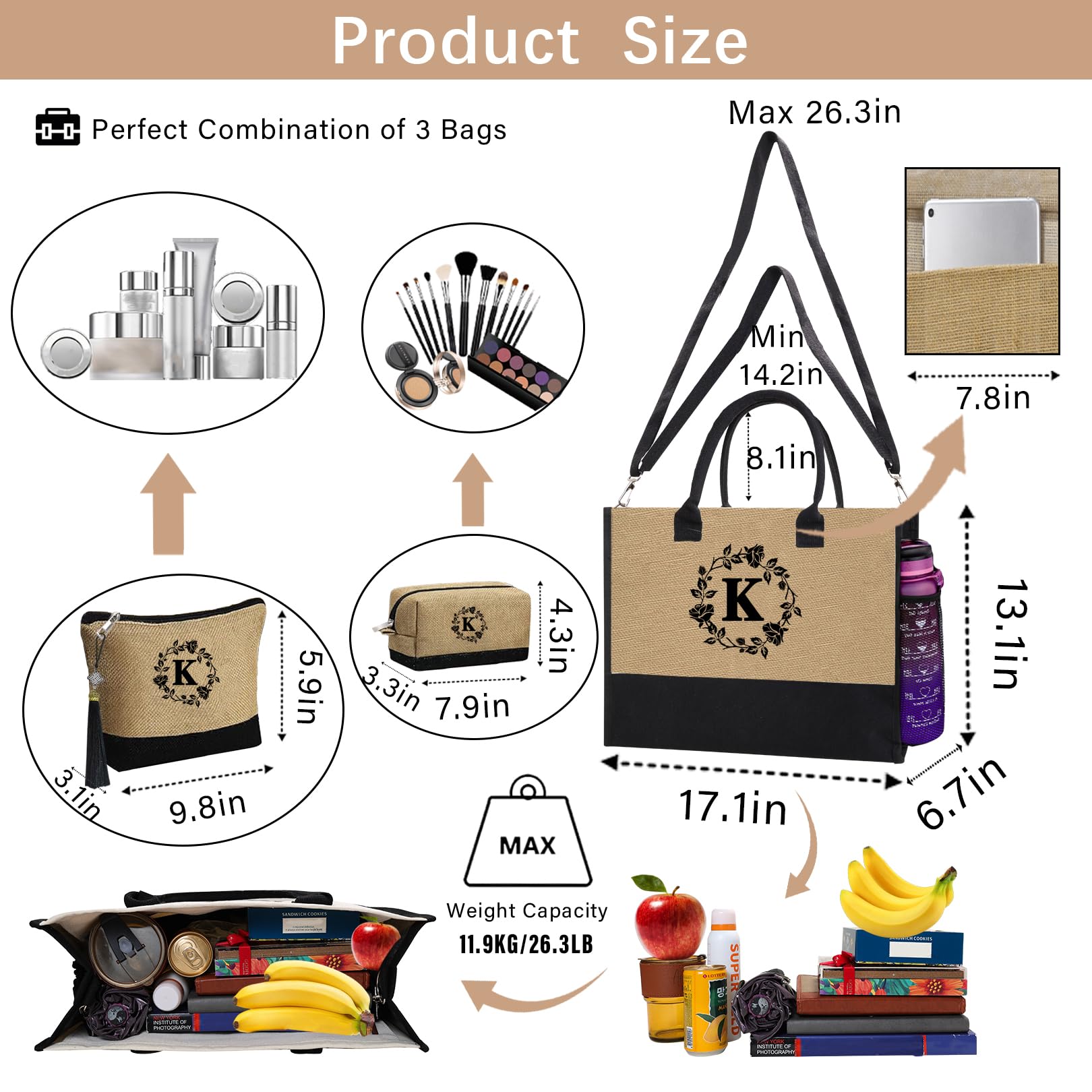 Adoryoung durable jute tote bag with eco-friendly texture.