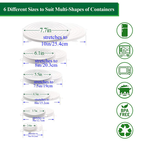 Adpartner silicone lids dishwasher-safe stretch cleans easily after use