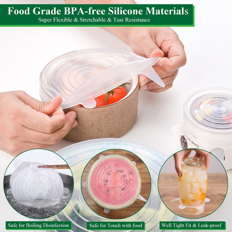 Adpartner silicone lids jar-cover stretch preserves contents in jars