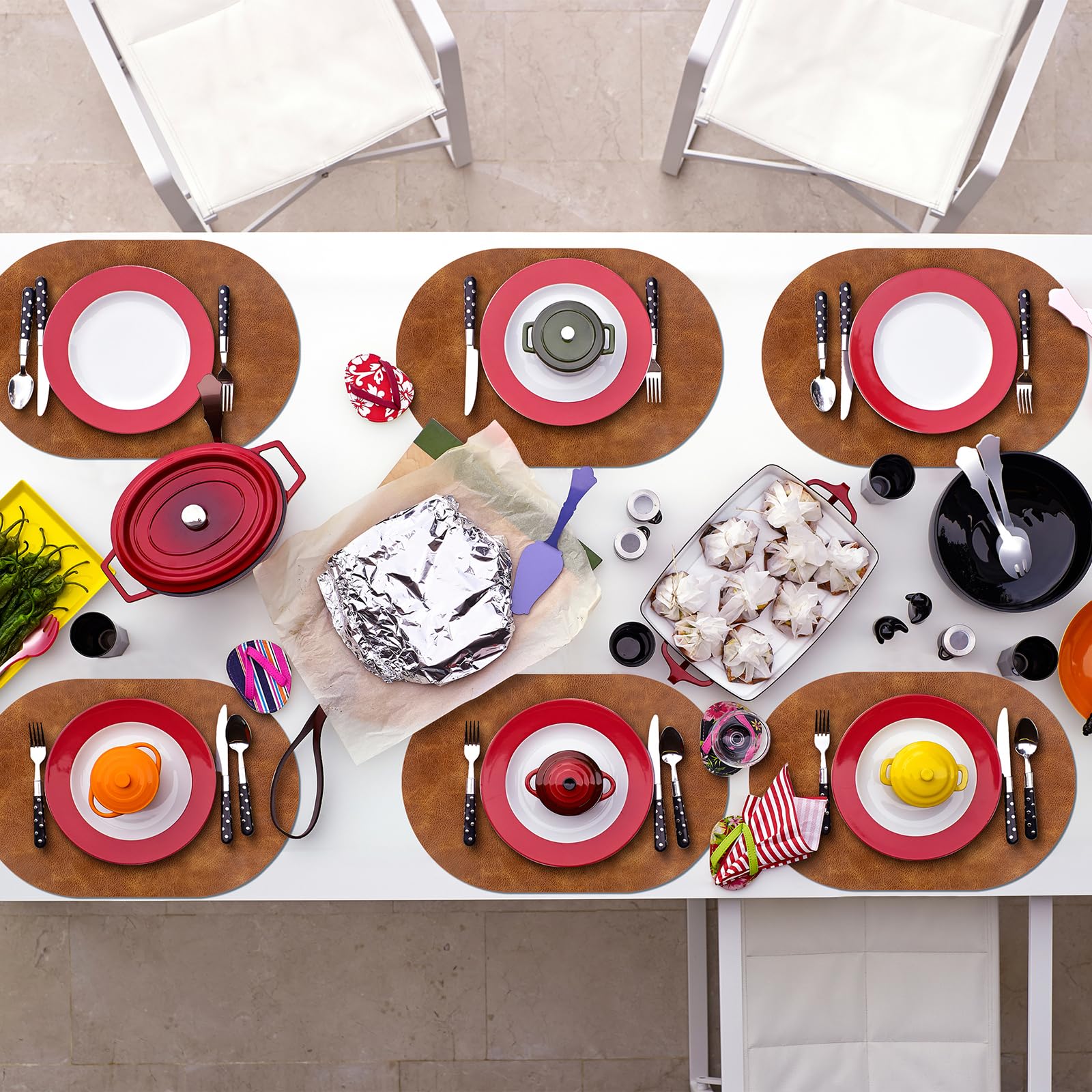 ADRIMER wipeable table mats resist spills and are quick to refresh.