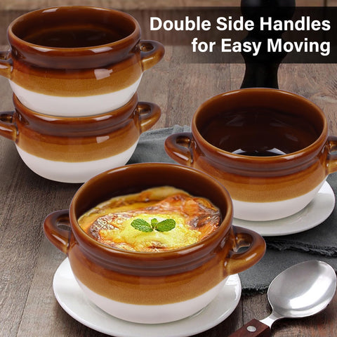 Adroiteet crock is oven safe for browning and finishing soups.