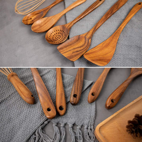 ADT AIUHI care and cleaning scene, wood utensils maintaining luster.