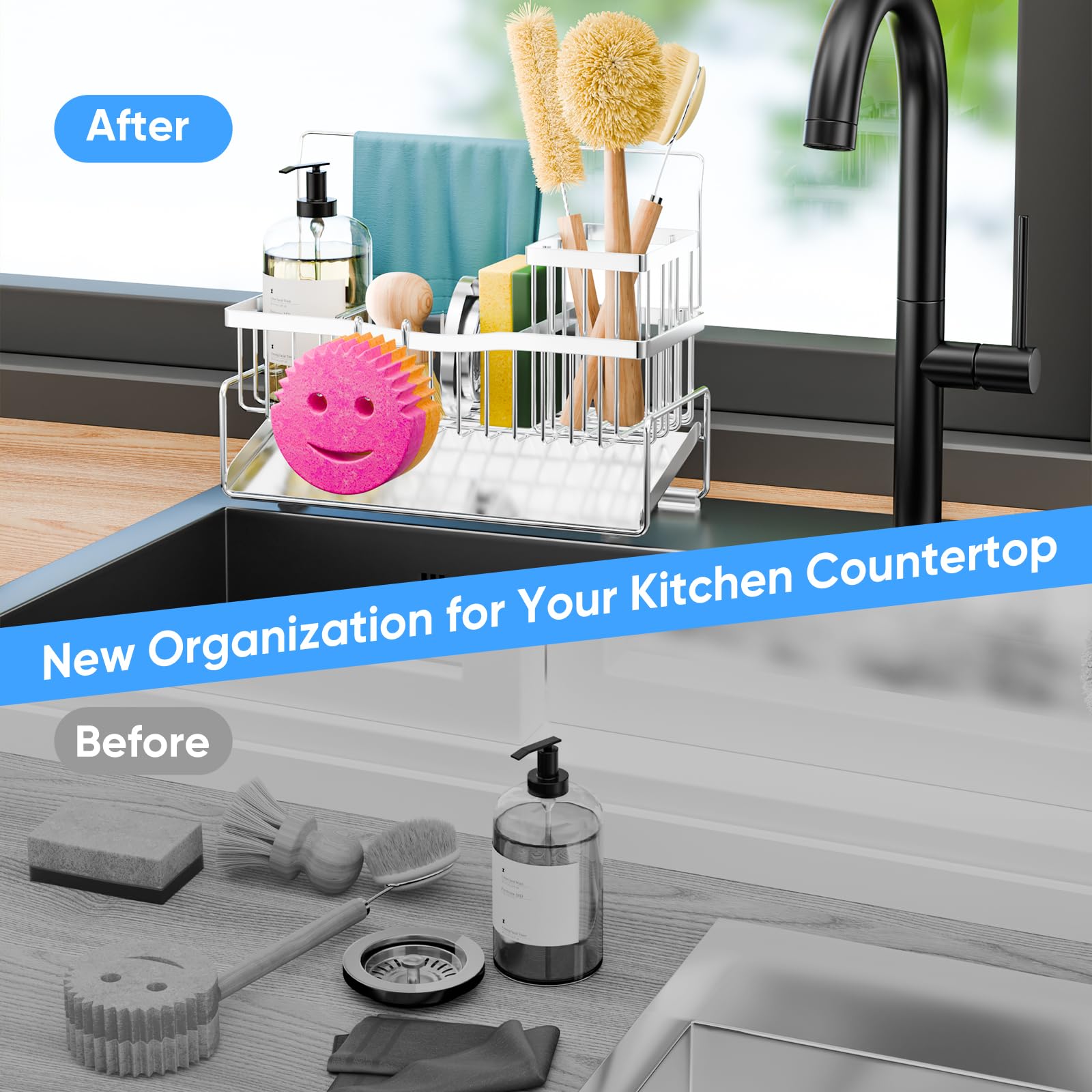 Adurei removable divider creates three compartments for clean storage.