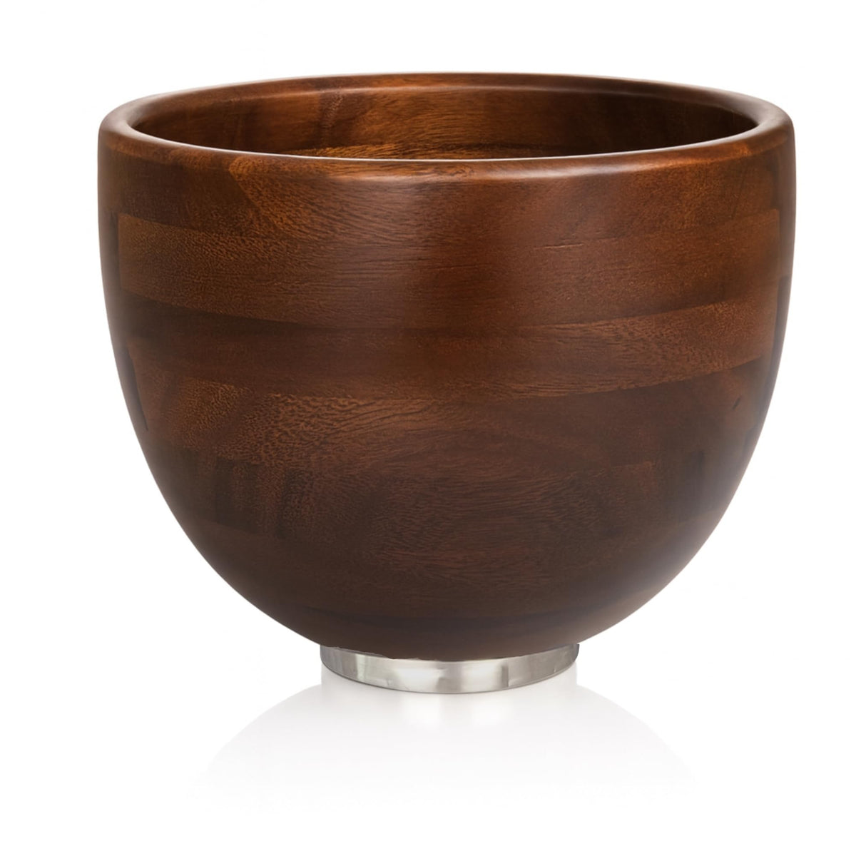 Advancedsil premium walnut bowl exterior showcases rich grain for stylish baking prep.