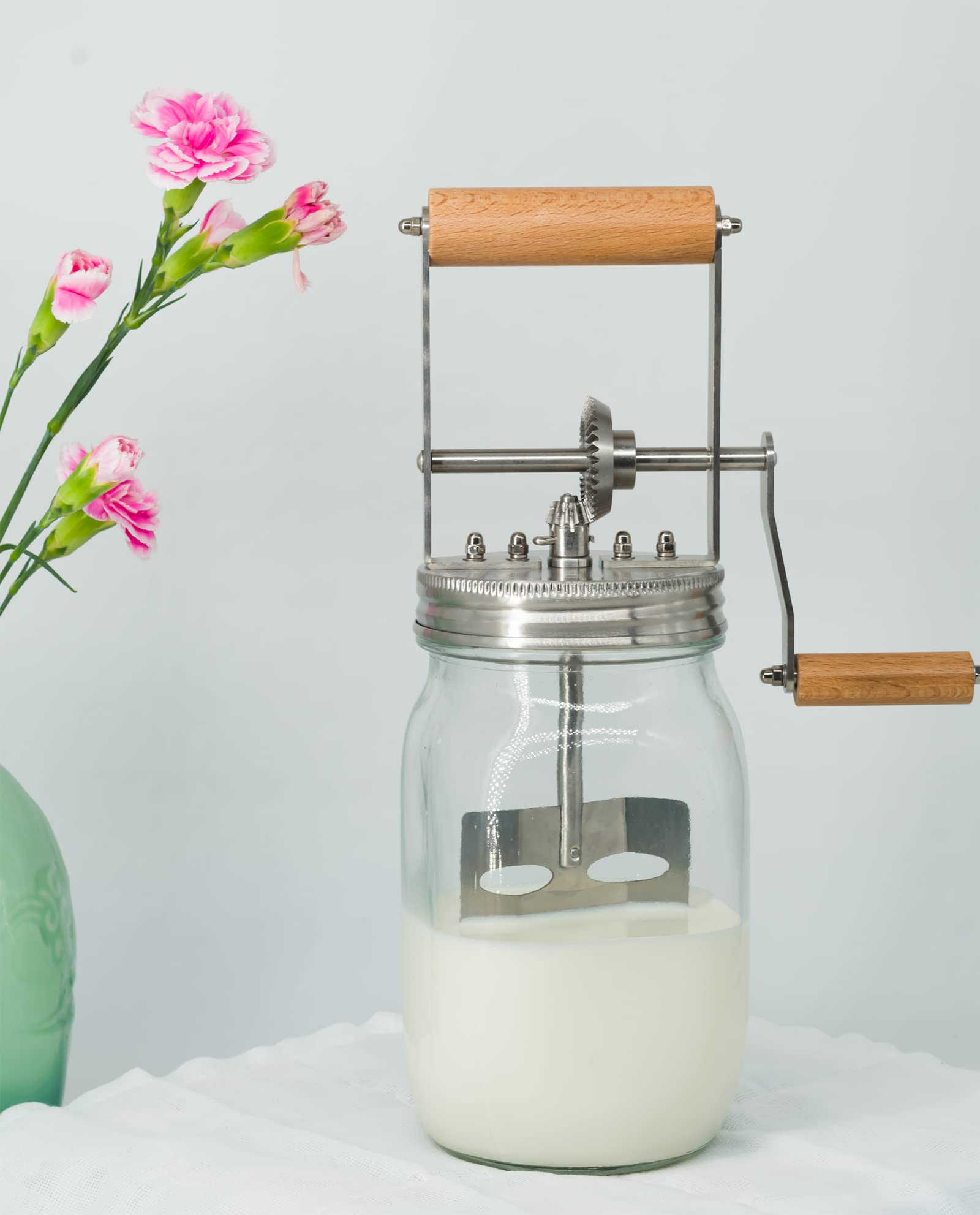 Aeaker family kitchen setup for DIY butter and cooking fun