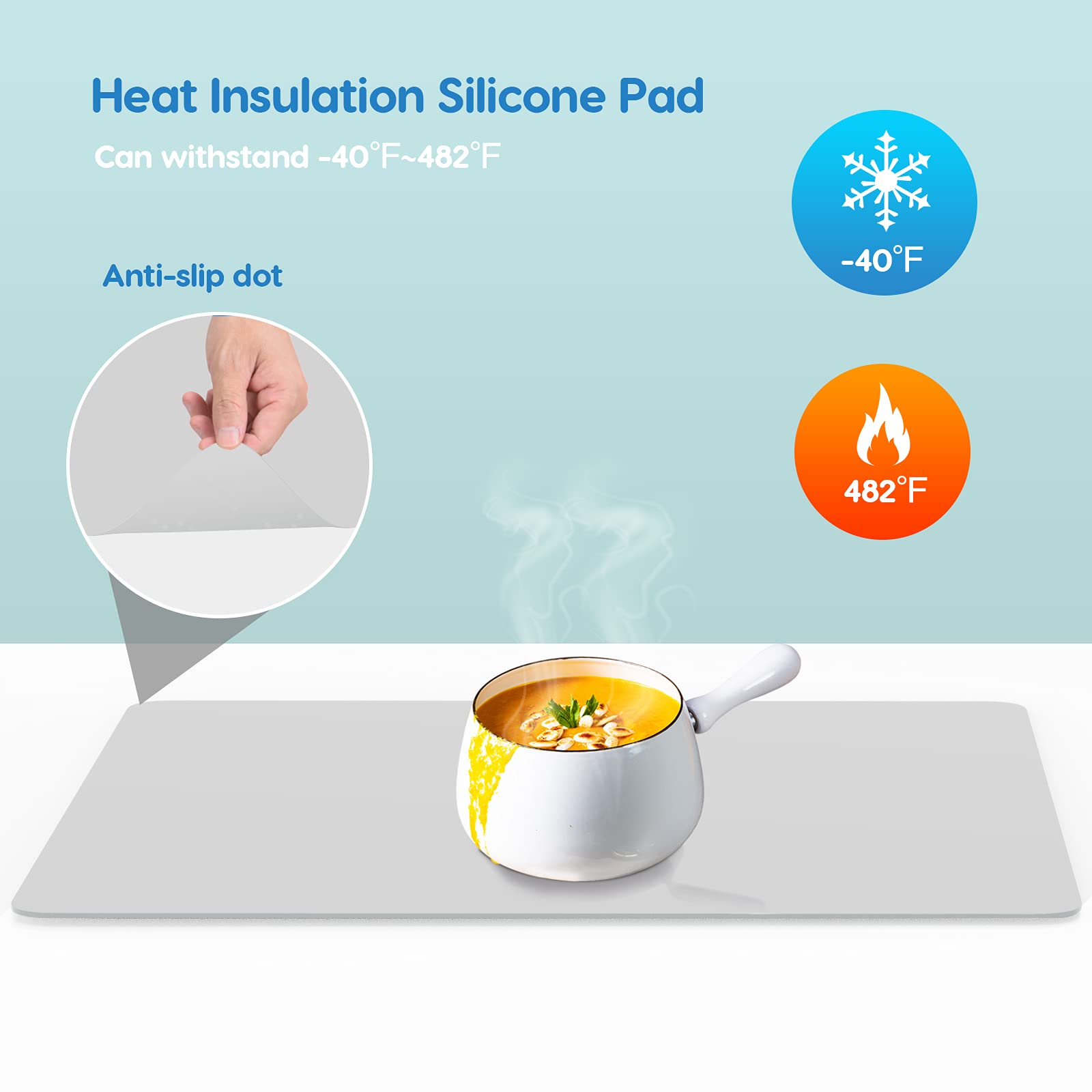 AECHY food-grade silicone mat safe for direct food contact and reuse