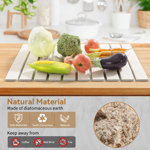 AEFLM diatomaceous earth surface absorbs moisture quickly for busy kitchens.