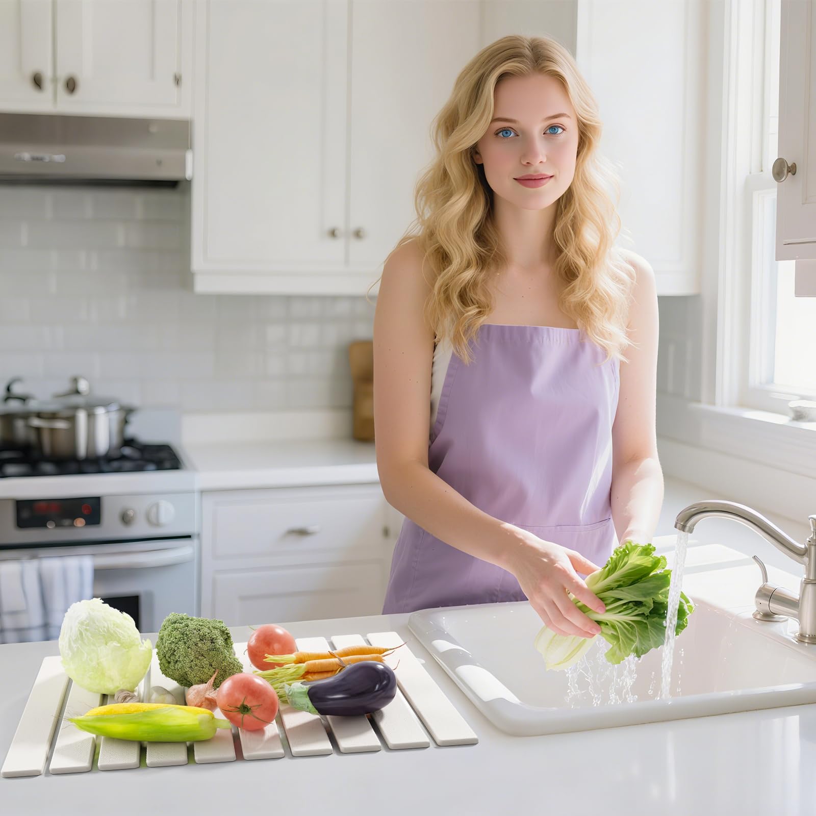 AEFLM close-up of stone texture highlights natural absorbency for quick moisture pickup.