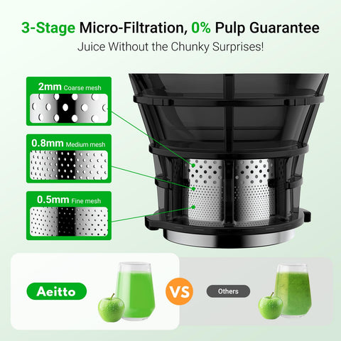 Aeitto self-feeding design reduces prep work for solo juicing