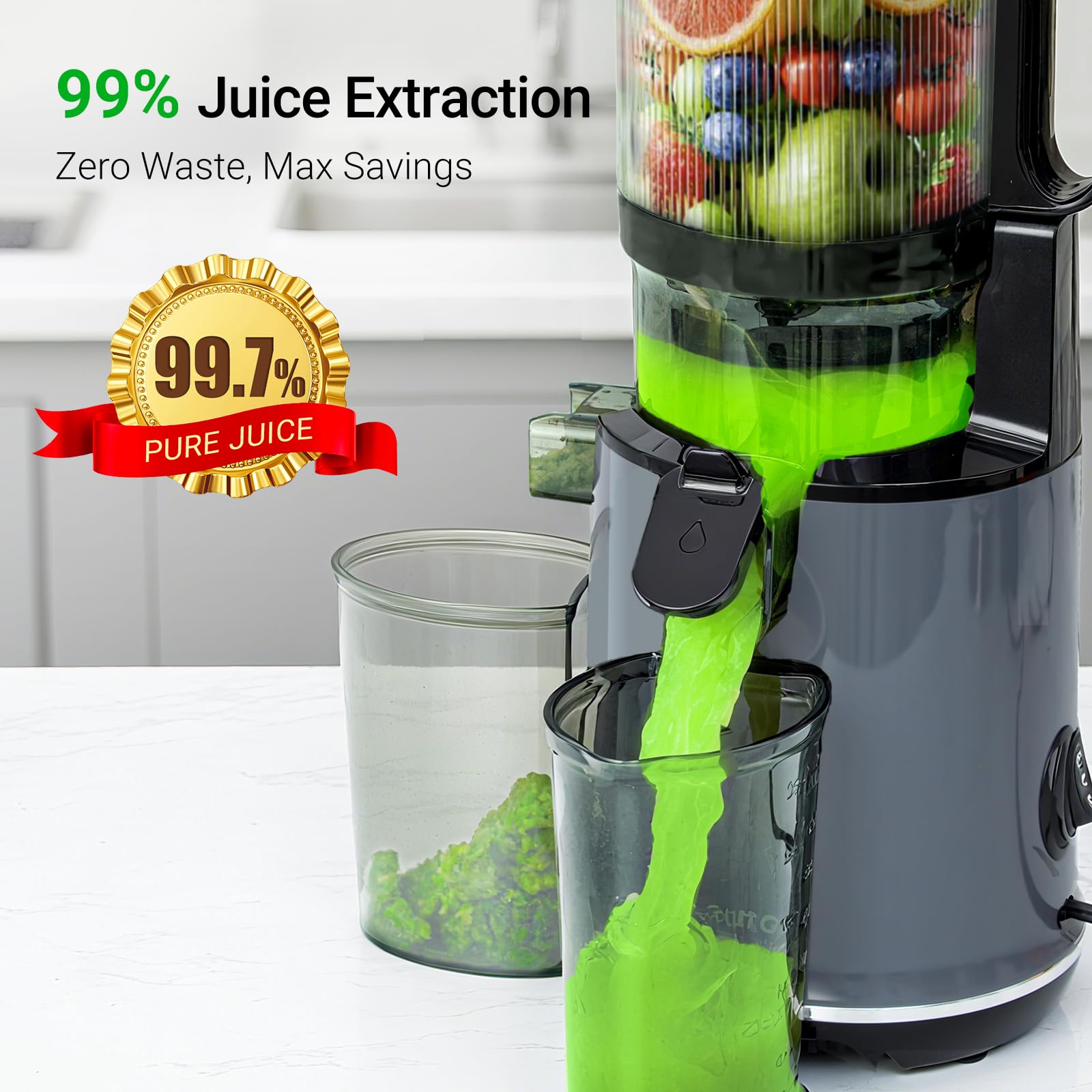 Aeitto juicer safety stop prevents operation when the hopper opens