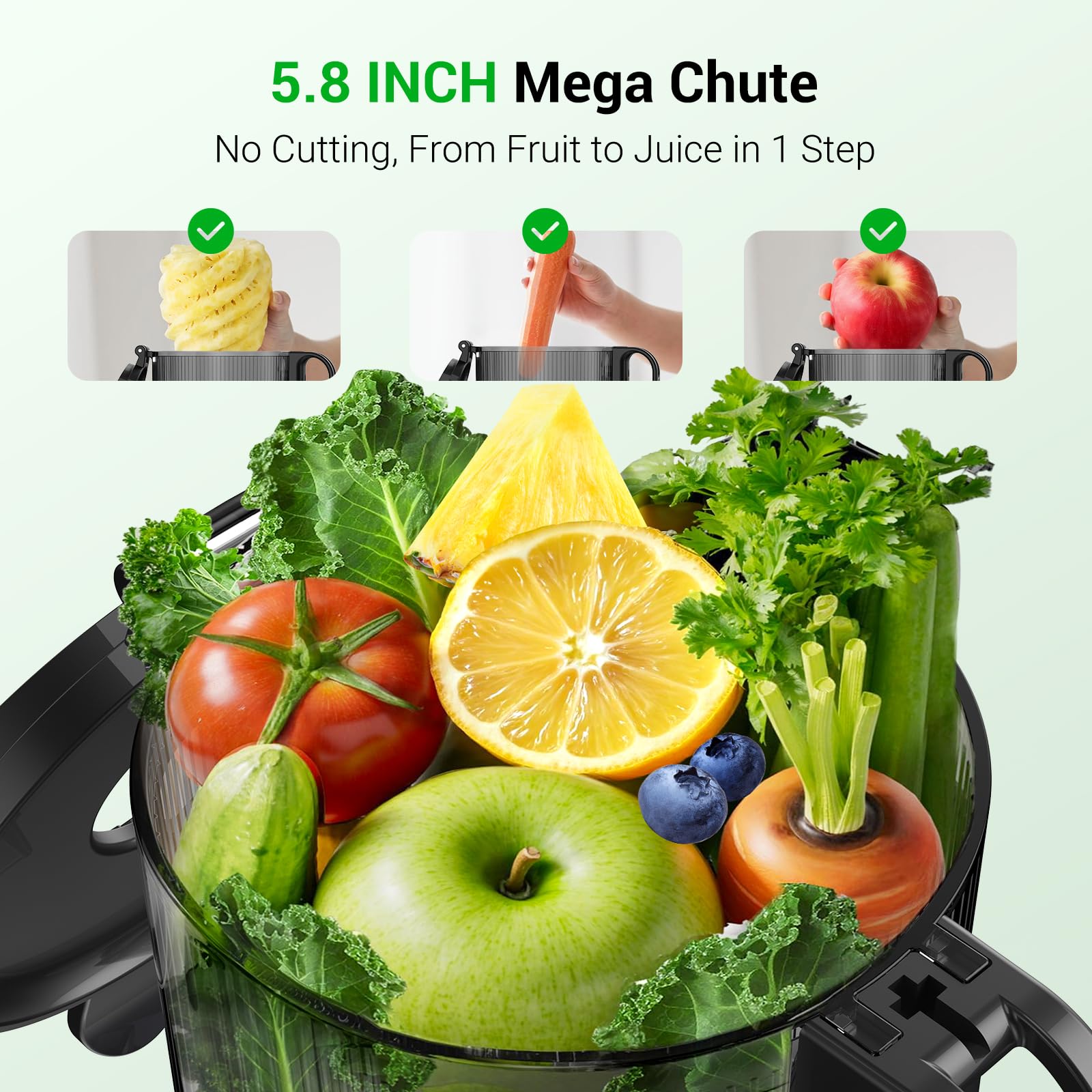 Aeitto juicer smart recipe app screen offers personalized juice ideas