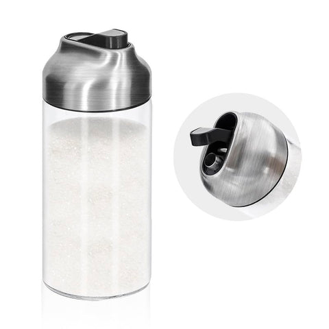 Aelga 12 oz glass sugar dispenser with pour spout for coffee and tea.