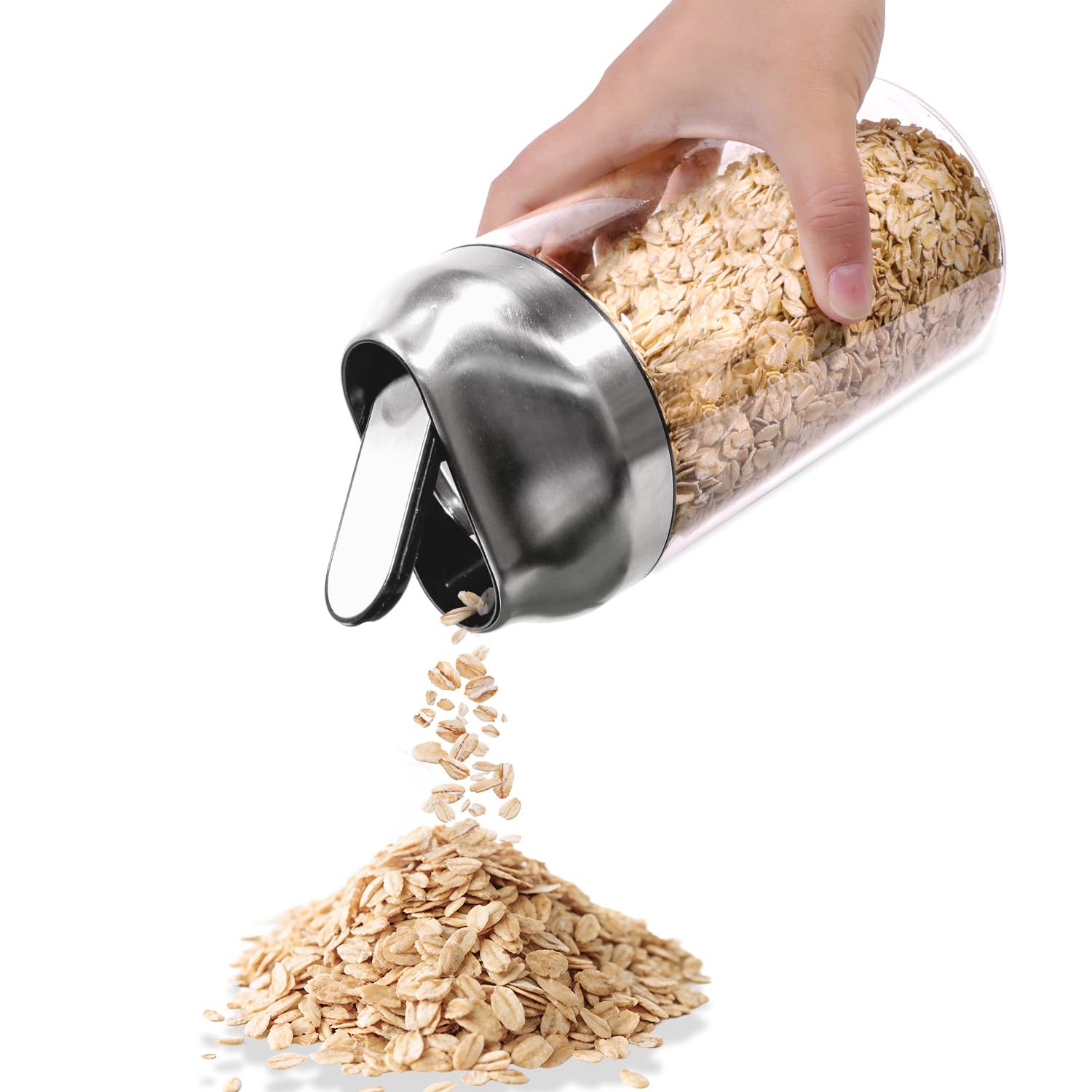 Aelga 34oz glass jar with airtight lid keeps contents fresh and easy to monitor.