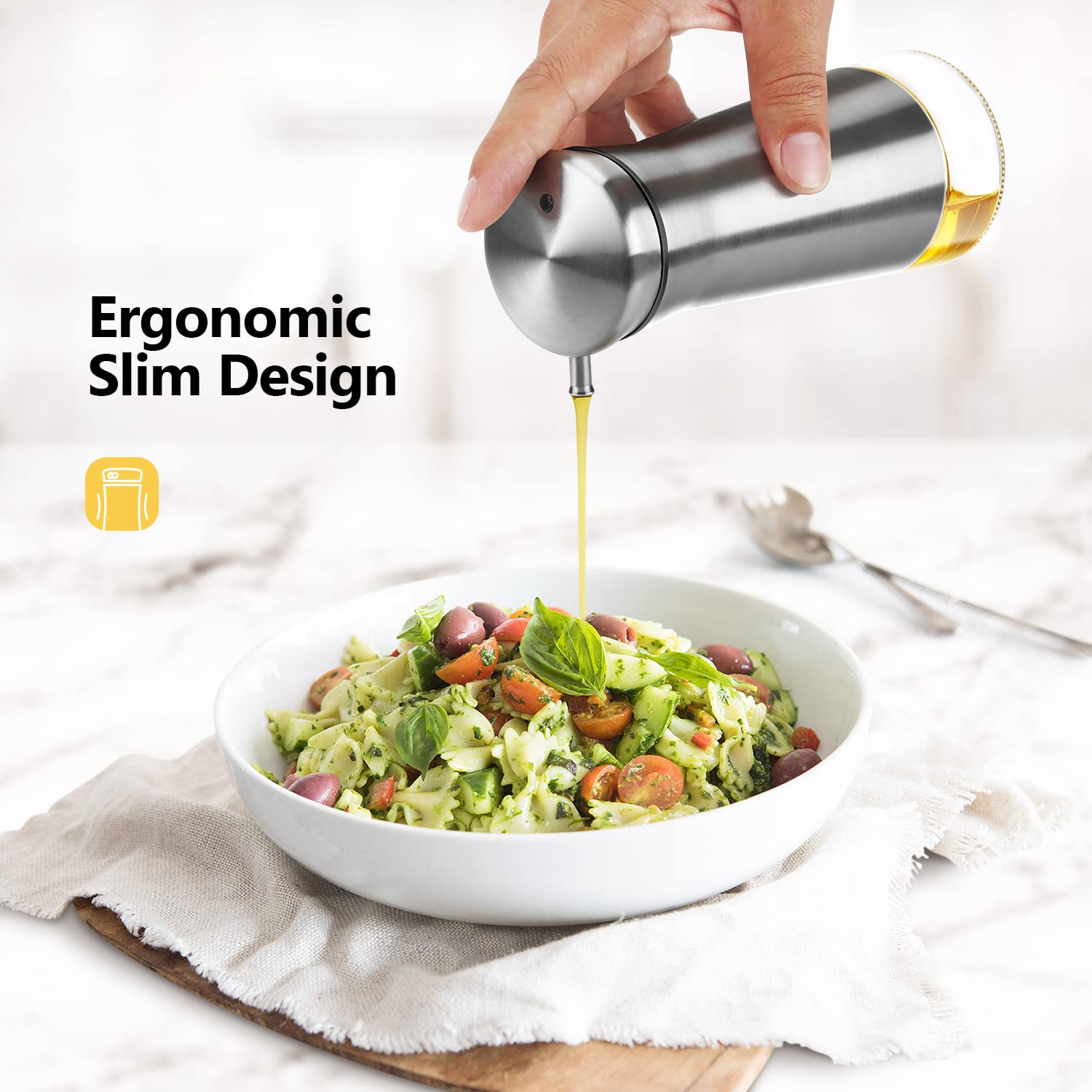 Aelga brushed stainless steel finish on Aelga dispenser adds elegance