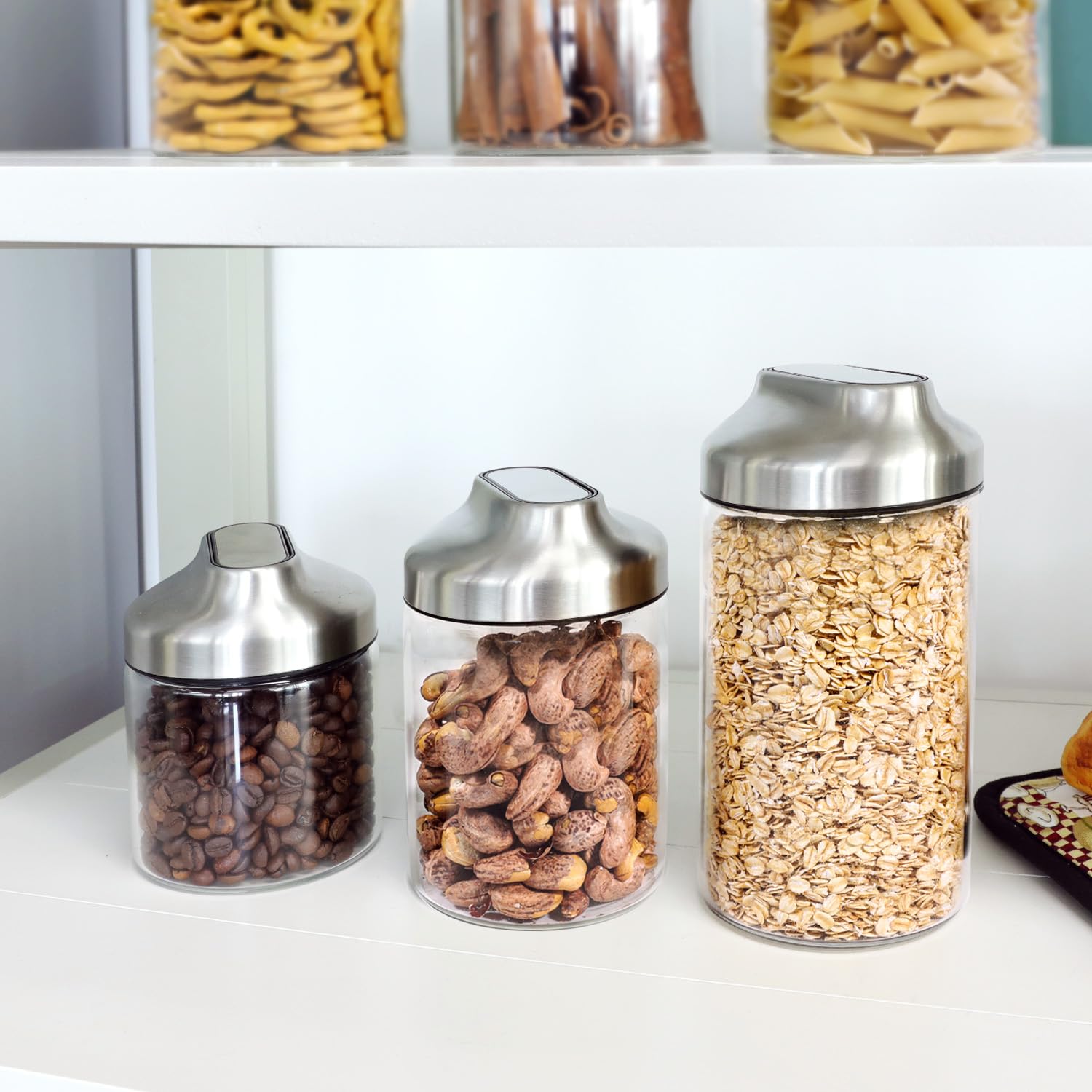Aelga compact countertop storage jar fits neatly on your surface.