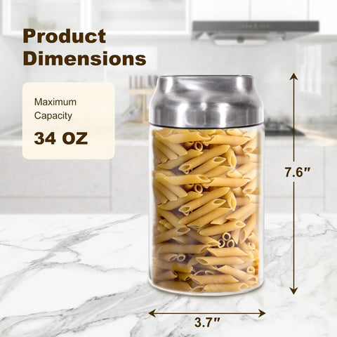 Aelga transparent glass jar for storage helps you see contents at a glance.