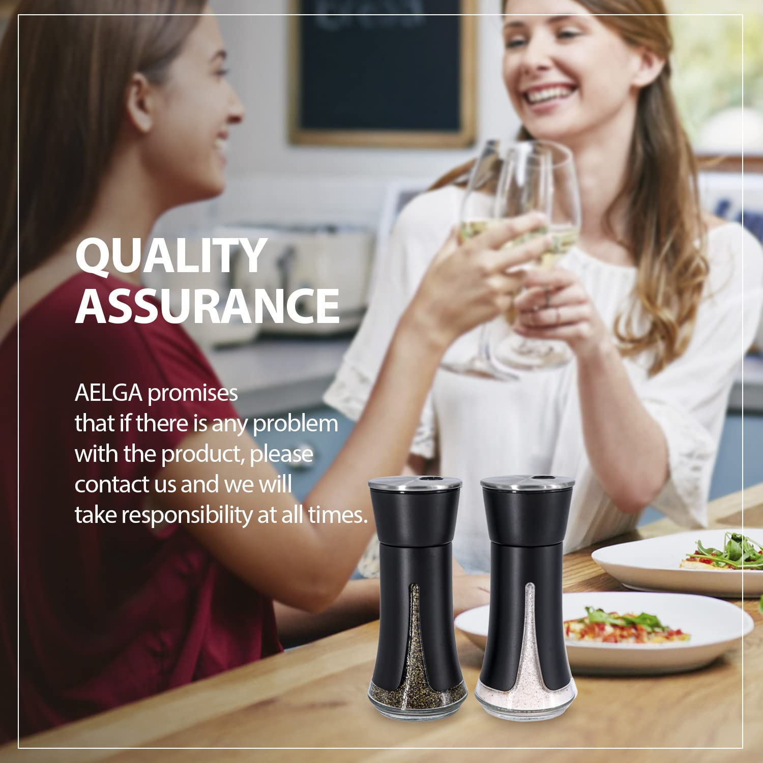 Aelga versatile shaker set suited for home, restaurant, camp, and BBQ.