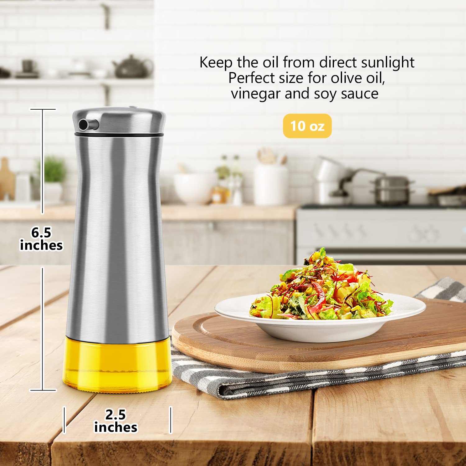 Aelga versatile sauce dispenser suitable for oil, vinegar, soy sauce, and more