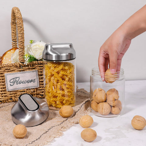 Aelga versatile storage solutions for coffee, nuts, cereals, and more in one jar.